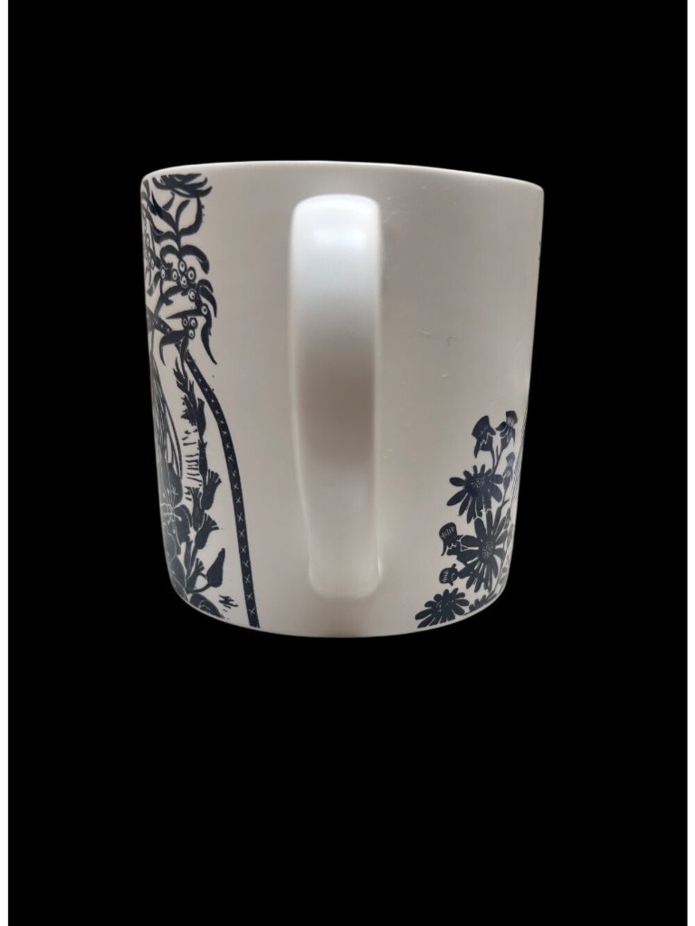 Kate Heiss Floral Bird White with Woodland Navy Ceramic Mug 10 Oz - Picture 2 of 7
